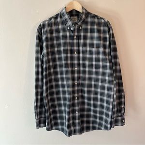 L.L. Bean Latge Traditional Fit Green and Blue Plaid Button Down